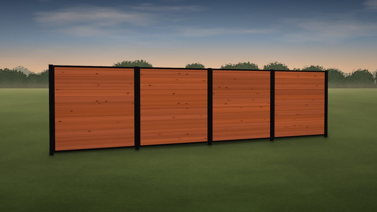 Modern horizontal composite privacy fence