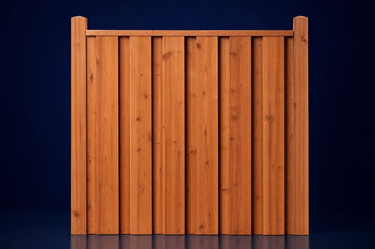 Board-on-board cedar fence style detail