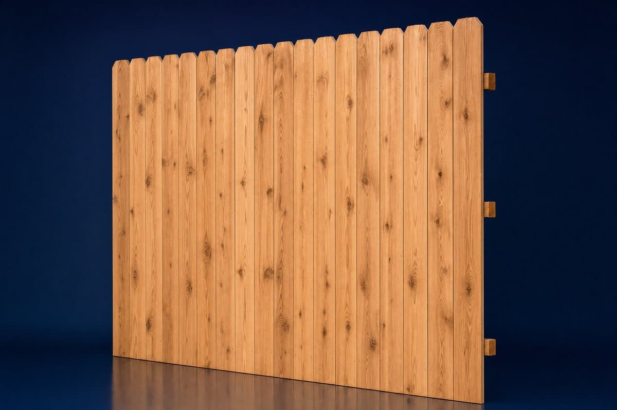Standard cedar privacy fence style detail
